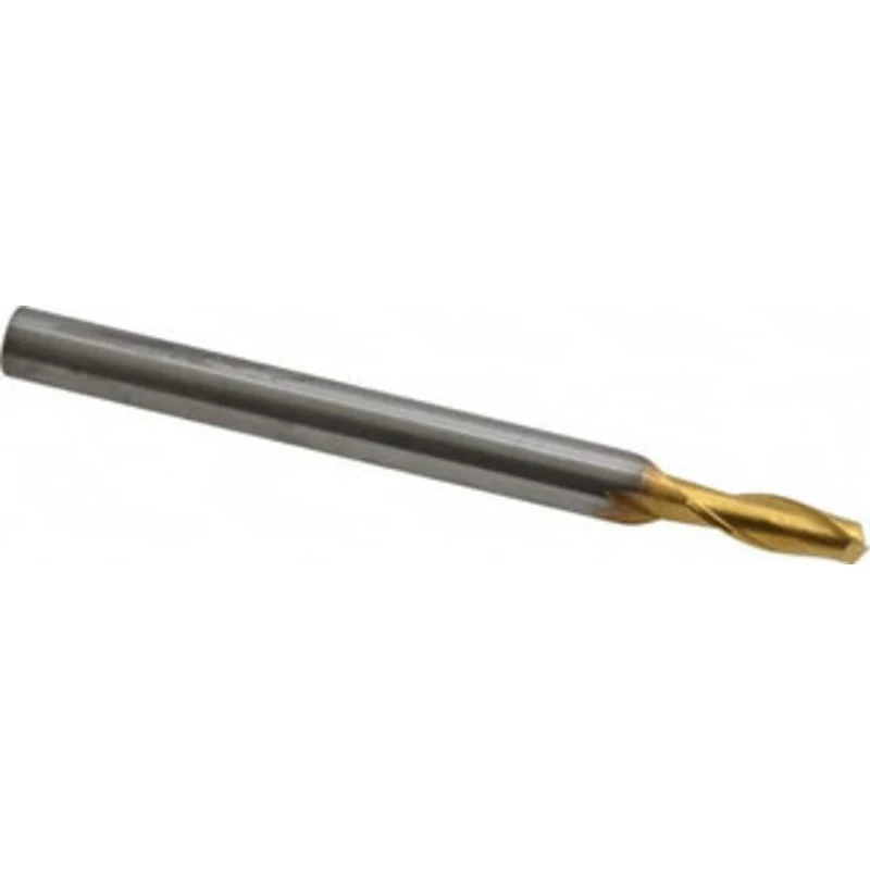 KYOCERA SGS 3/16, 9/16 LOC, 1/4 Shank Diam, 3 OAL, 2 Flute, Solid Carbide Square End Mill Single End, TiN Finish, Spi...